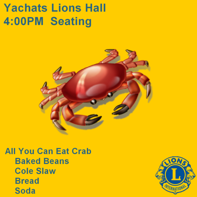 Yachats Lions Hall 4:00 pm Seating